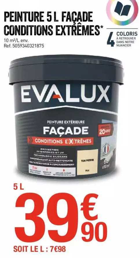 peinture 5 l façade conditions extrêmes evalux