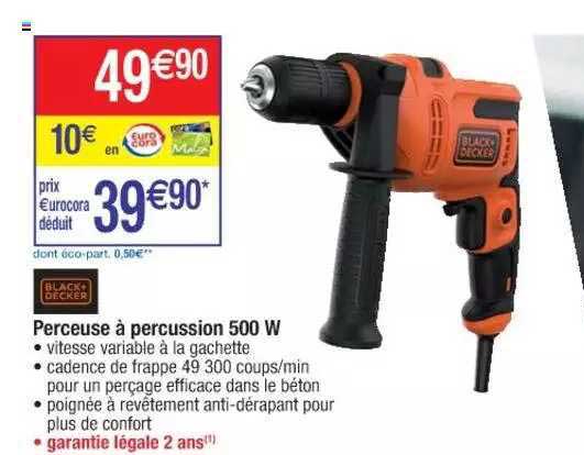 Perceuse à Percussion 500 W Black+decker