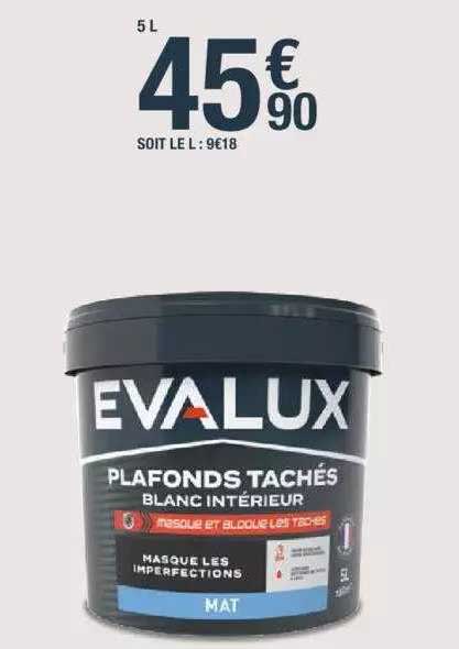 plafonds tachés blanc intérieur evalux