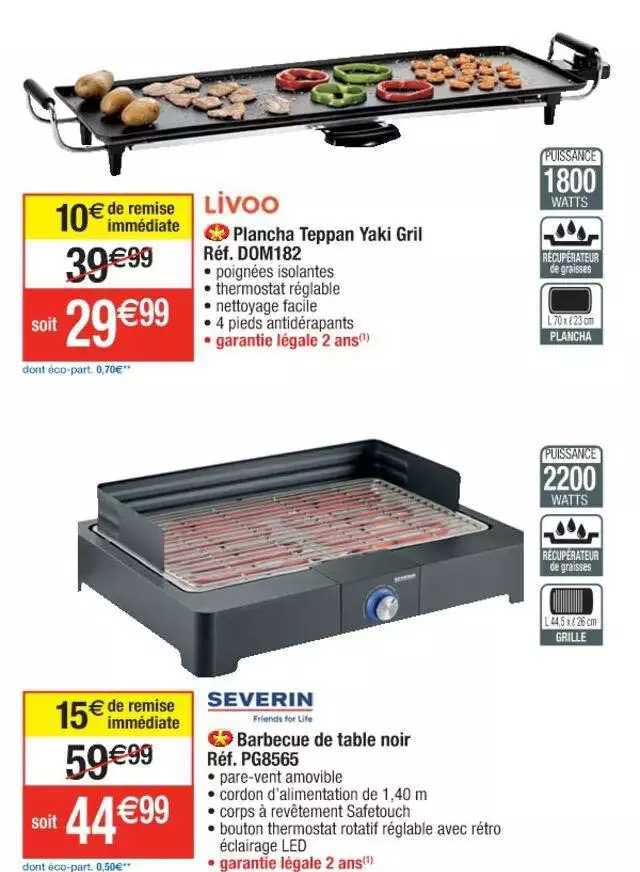 planche teppan yaki gril livoo, barbecue de table noir severin