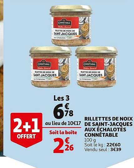 rillettes de noix de saint-jacques aux échalotes connétable