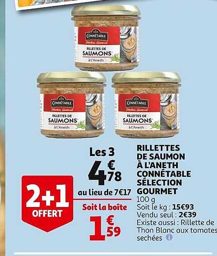 rillettes de  saumon à l'aneth connétable sélection gourmet
