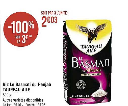 Riz Le Basmati Du Penjab Taureau Ailé