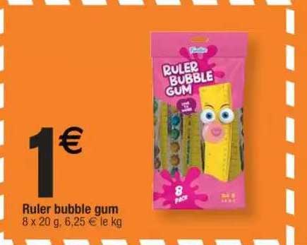 ruler bubble gum