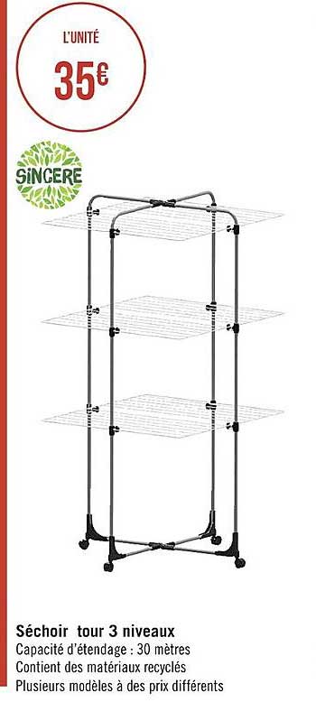 Séchoir Tour 3 Niveaux Sincère