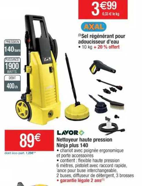 Sel Régénérant Pour Adoucisseur D'eau Axal, Nettoyeur Haute Pression Ninja Plus 140 Lavor