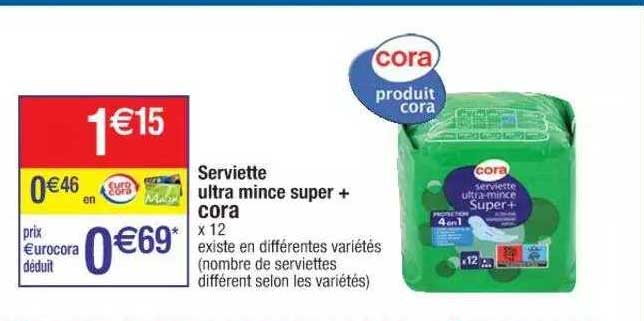 serviette ultra mince super+ cora
