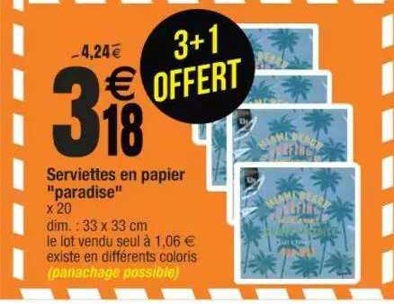 serviettes en papier "paradise"