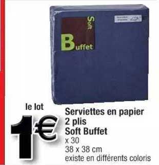 serviettes en papier 2 plis soft buffet