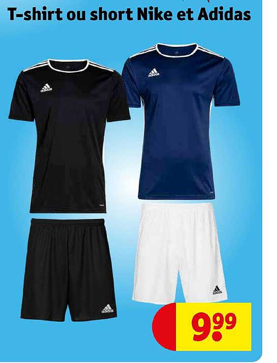 t-shirt ou short nike et adidas