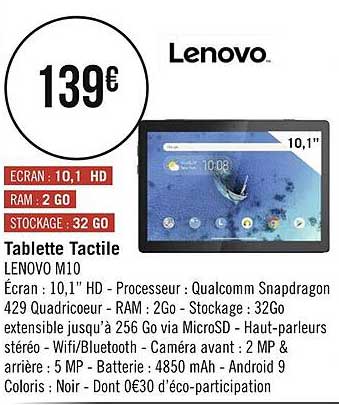 tablette tactile lenovo m10