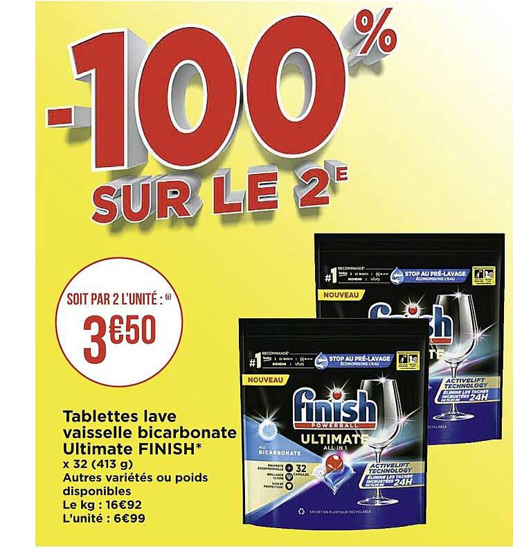 tablettes lave vaisselle bicarbonate ultimate finish