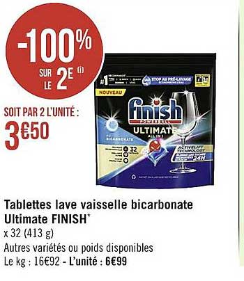 tablettes lave vaisselle bicarbonate ultimate finish
