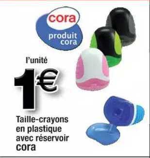 taille-crayons en plastique avec réservoir cora