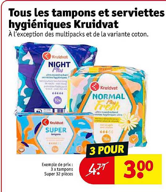 tampons et serviettes hygiéniques krudvat