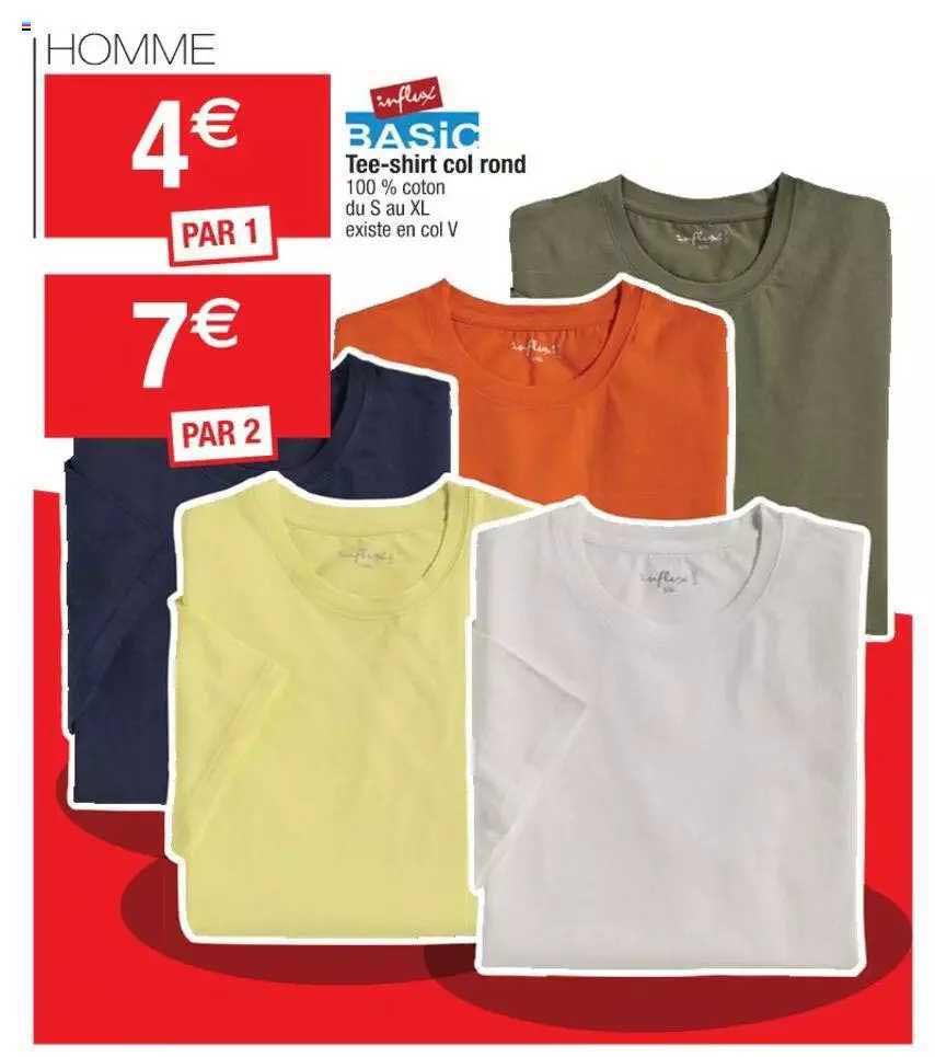 tee-shirt col rond influx basic