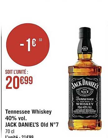 tennessee whiskey 40% vol. jack daniel's old n°7