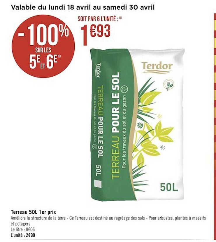 terreau 50l 1er prix
