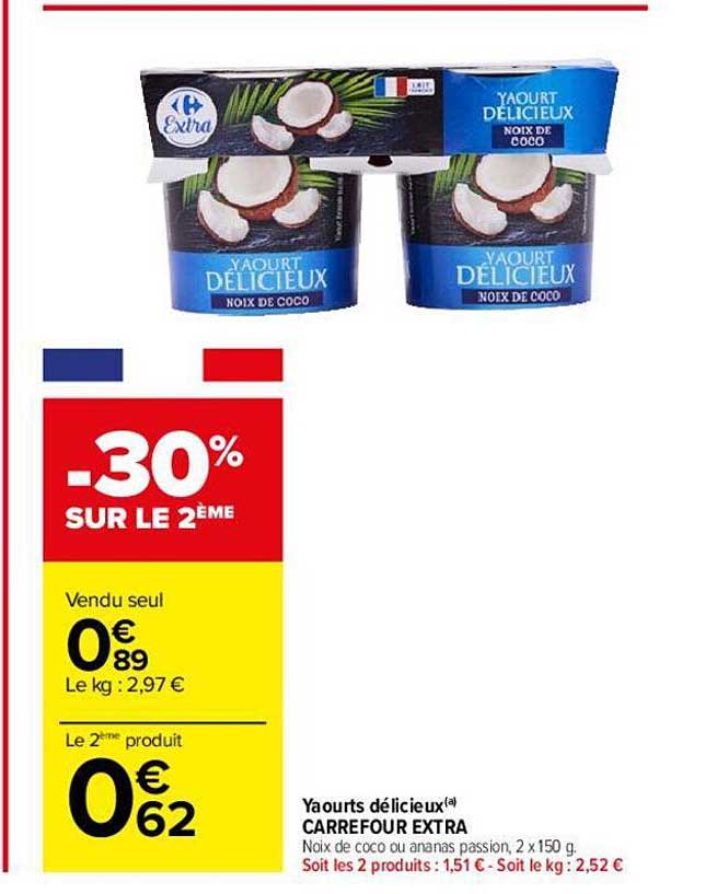 yaourts délicieux carrefour extra