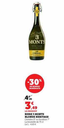 bière 3 monts blonde héritage