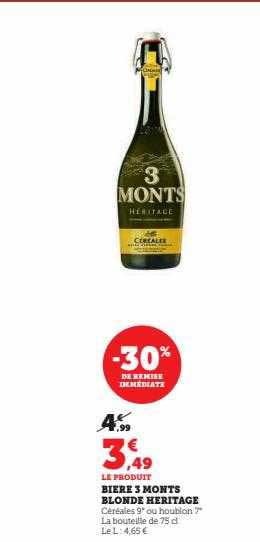 bière 3 monts blonde héritage