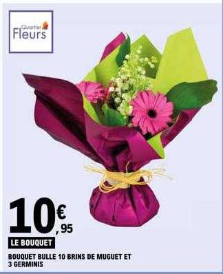 bouquet bulle 10 brins de muguet et 3 germinis