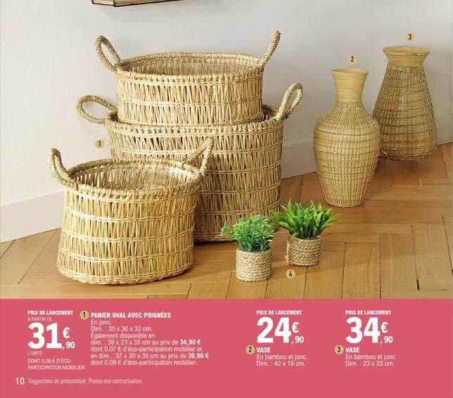 panier oval avec poignées