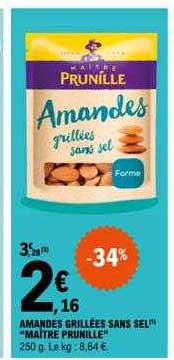 amandes grillées sans sel "maître prunille"