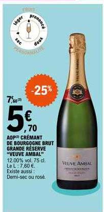 aop crémant de bourgogne brut grande réserve "veuve ambal"