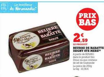 beurre de baratte isigny ste mère