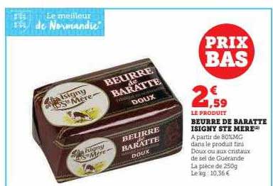 beurre de baratte isigny ste mère