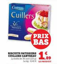 biscuits pâtissiers cuillers cantreau