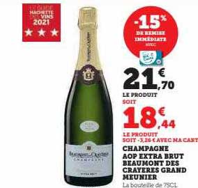 champagne aop extra brut Beaumont des crayères grand meunier