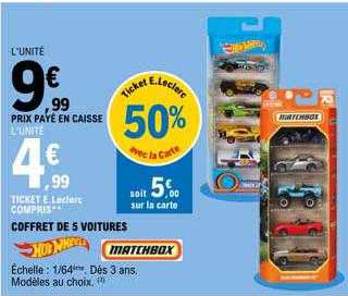 coffret de 5 voitures hot wheels, matchbox