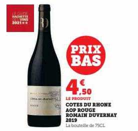 côtes du rhône aop rouge romain duvernay 2019