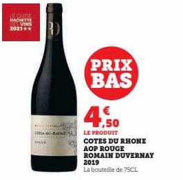 côtes du rhône aop rouge romain duvernay 2019