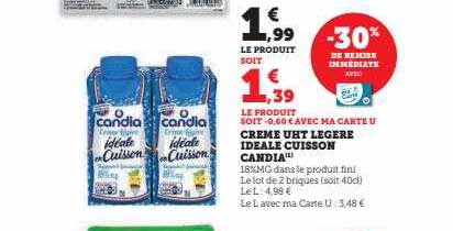 crème uht légère idéale cuisson candia