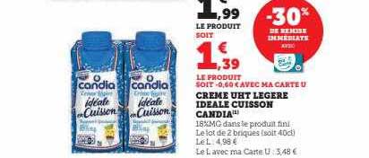 crème uht légère idéale cuisson candia