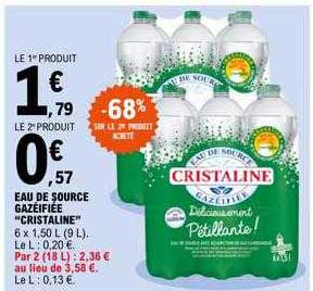 eau de source gazéifiée "cristaline"