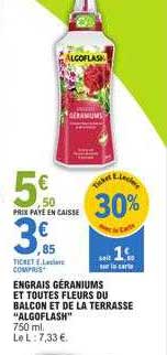 engrais géraniums et toutes fleurs ou balcon et de la terrasse "algoflash"