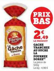 gâche tranchée au sucre la fournée dorée