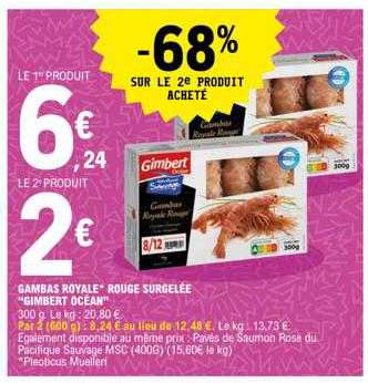 gambas royale rouge surgelée "gimbert océan"