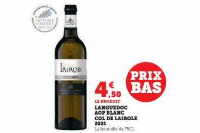 languedoc aop blanc col de lairole 2021