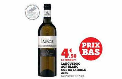 languedoc aop blanc col de lairole 2021