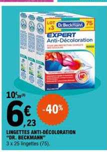 lingettes anti-décoloration "dr. beckmann"