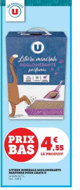Litière Minérale Agglomérante Parfumée Pour Chats U