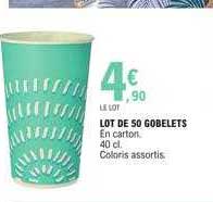 Lot De 50 Gobelets