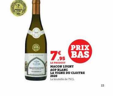 Mâcon Lugny Aop Blanc La Vigne Du Cloitre 2020