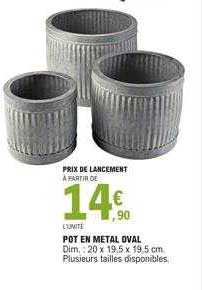 pot en métal oval
