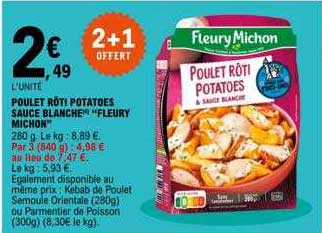poulet rôti potatoes sauce blanche "fleury michon"